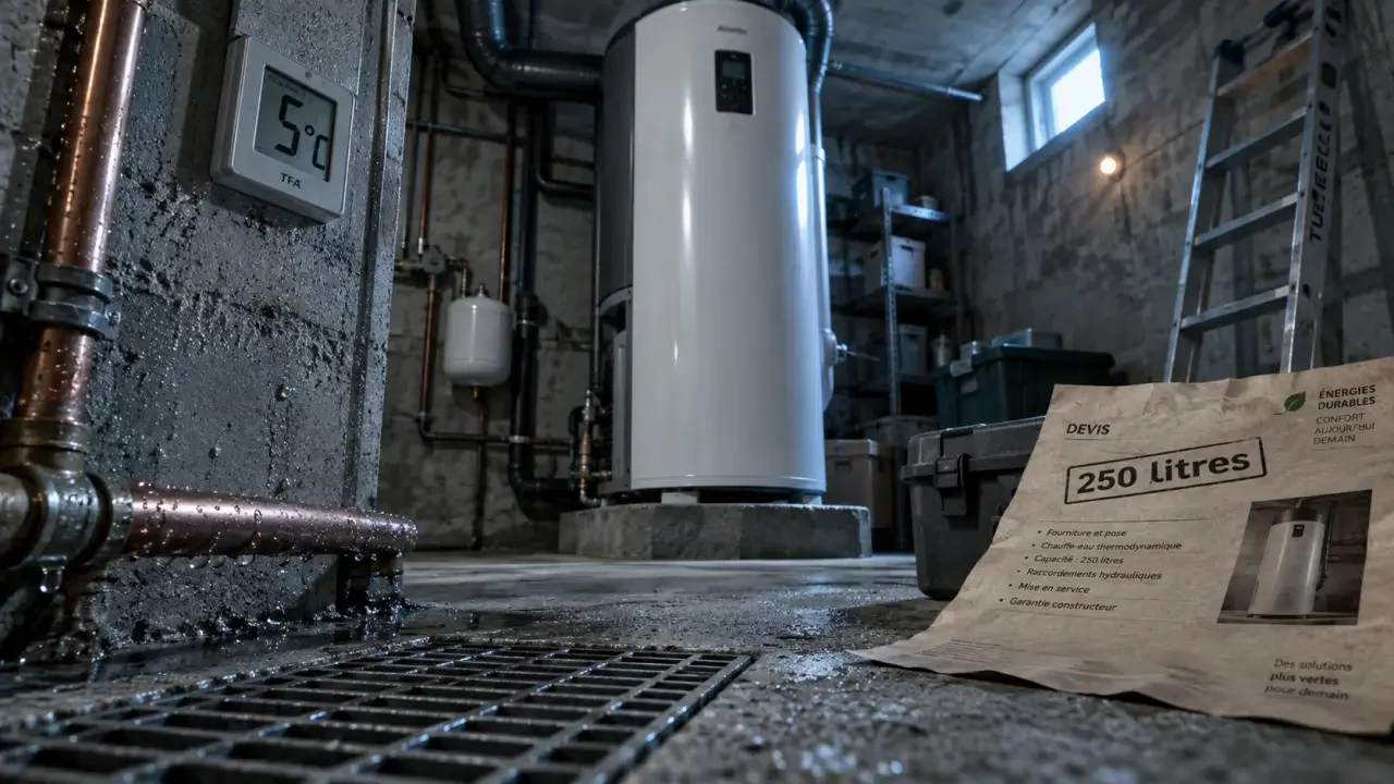 Chauffe-eau thermodynamique 250 l : le bon volume, mais pas dans n’importe quel local