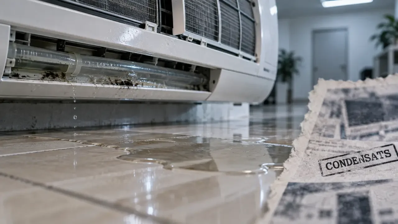 Une climatisation qui coule au sol signale un problème d’évacuation