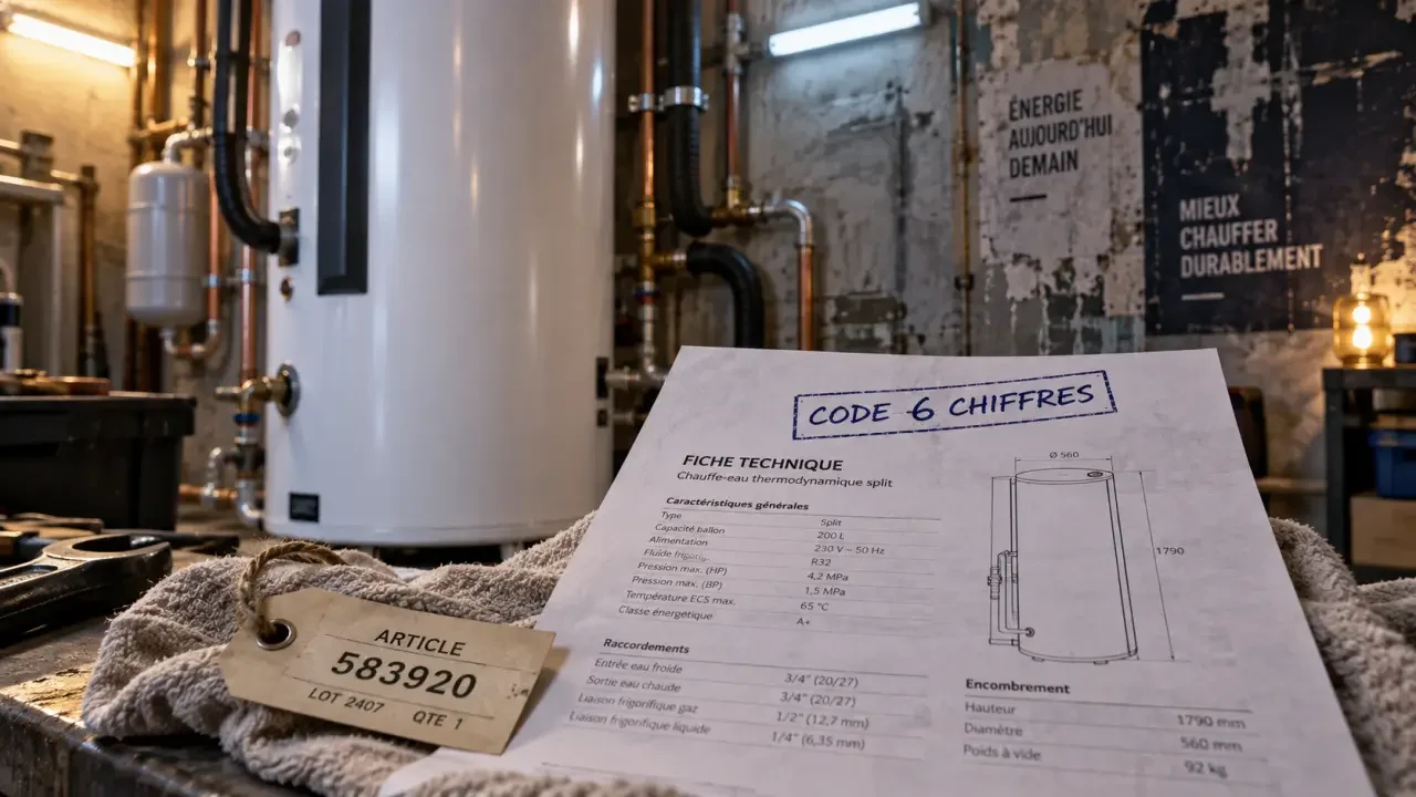 La bonne notice Atlantic 270 litres dépend d’un code produit à 6 chiffres