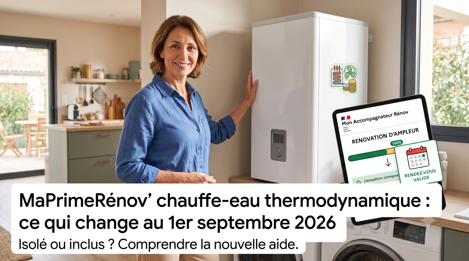 MaPrimeRénov' et chauffe-eau thermodynamique : ce qui change (ou pas) au 1er septembre 2026