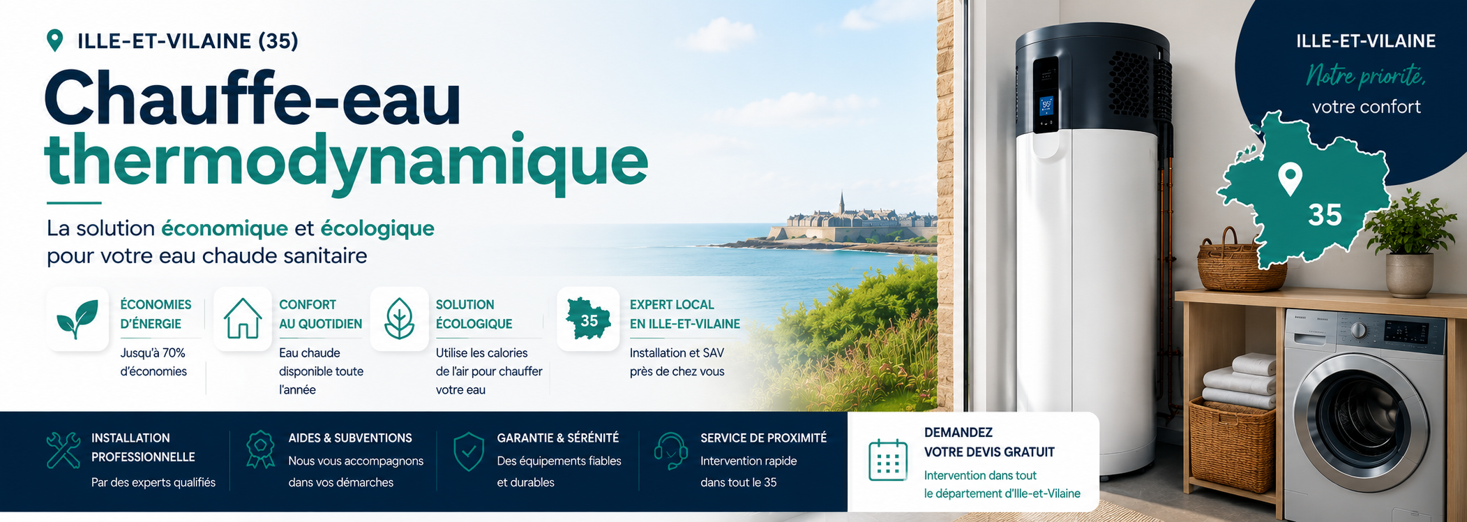 Chauffe eau thermodynamique dans l'Ille-et-Vilaine